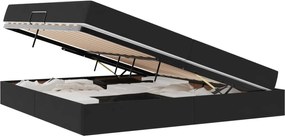 vidaXL Pat cu saltea și spațiu de depozitare Negru 200 x 200 cm
