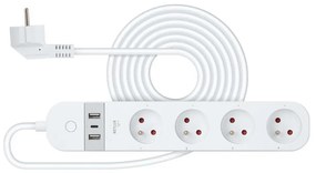 Prelungitor inteligent cu întrerupător Retlux 4Z + 2xUSB-A+1xUSB-C 1,5m Wi-Fi Tuya alb