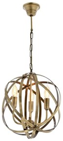 Candelabru IRONBALL cu lanț, 3xE27/40W/230V, auriu