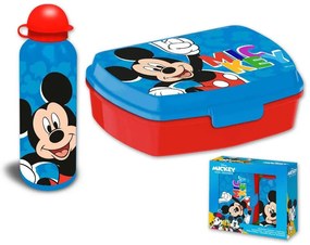 Disney Mickey Set Play cutie pentru sandvișuri + sticlă de aluminiu