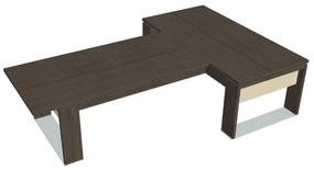 Masă Verno+ S 200 x 300 cm, cu extensie, stejar antracit / vanilie