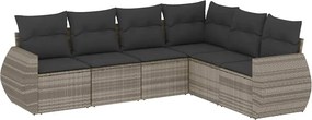 vidaXL Set canapele de grădină cu perne, 6 piese gri deschis poliratan