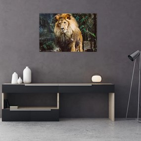 Tablou cu leu în natură (90x60 cm)