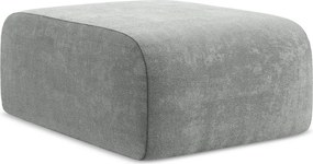 Taburet gri cu tapițerie din chenille Lani – Makamii