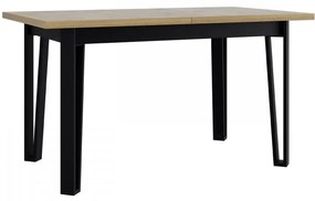 Masă sufragerie extensibilă Elarna 80 x 140 180 III (Stejar sonoma + Negru) (pentru 4-8 persoane). 1105378