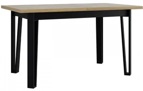 Masă sufragerie extensibilă Elarna 80 x 140 180 III (Stejar sonoma + Negru) (pentru 4-8 persoane). 1105378