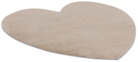 Covor lavabil modern SHAPE 3105 inima shaggy - bej, antiderapant