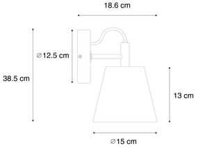 Lampă de perete rustică din lemn cu gri - Cupy