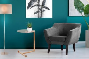Masuta de cafea rotunda din sticla Luciana 46x46x62 cm aurie