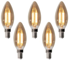 Set de 5 becuri LED E14 dimabile B35 fumurii 4W 300 lm 2200K