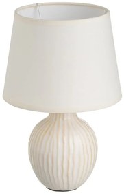 Veioză crem din ceramică cu abajur textil (înălțime 28 cm) – Casa Selección