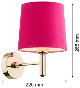 Lampă de perete PONTE 1xE27/15W/230V roz/alamă Argon 4349