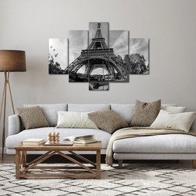 Tablou - Turnul Eiffel, alb-negru (150x105 cm)