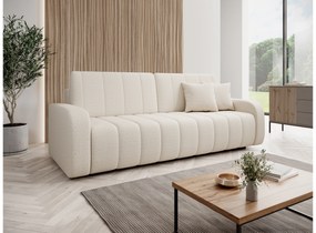 Canapea extensibilă Lapios cu funcție de dormit – tapițerie boucle crem Lambi 8