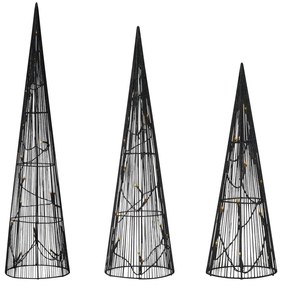 Decorațiuni luminoase negre 3 buc. cu model de Crăciun Dunge – Markslöjd