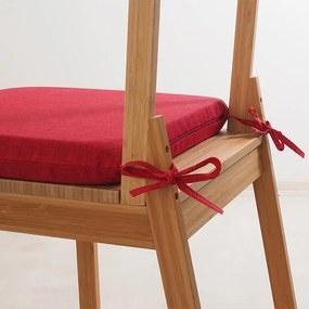 Pernă de şezut cu husă lavabilă BESSY, roşie set 4 buc