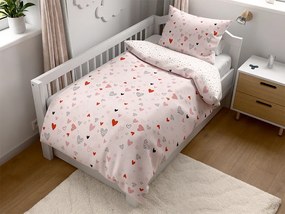 Lenjerie de pat din bumbac pentru patut LOVITA roz Dimensiunile lenjeriei: 45 x 65 cm | 90 x 135 cm