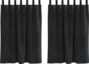 vidaXL Perdele opace 2 pcs Negru 140 x 140 cm Catifea