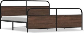 vidaXL Cadru pat metalic fără saltea, stejar maro, 180x200 cm