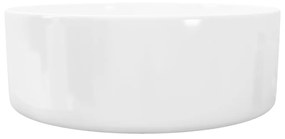 Chiuveta de baie din ceramica, rotunda, 40 x 15 cm, alb Alb