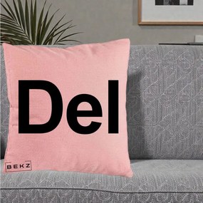 Perna Personalizata Tasta Del Tipografie Bold, 40x40 cm, Roz, Husa Detasabila, Perna Inclusa, BEKZ®