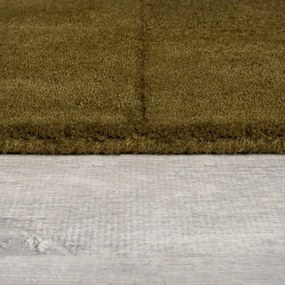 Covor kaki țesut manual din lână 160x230 cm Checkerboard – Flair Rugs