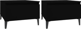 vidaXL Mese laterale, 2 buc., negru, 50x46x35 cm, lemn compozit