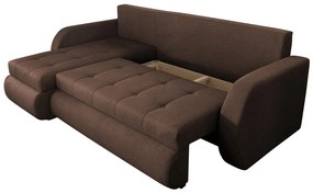 Coltar extensibil reversibil Siena Lux Chocolate 243x141x81 cm cu lada de depozitare