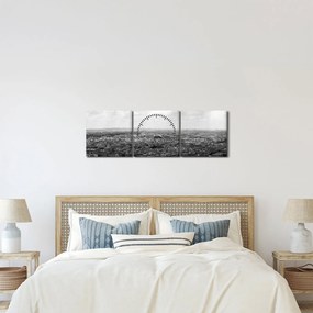 Tablou - Acoperișuri clădirilor din Paris (cu ceas) (90x30 cm)