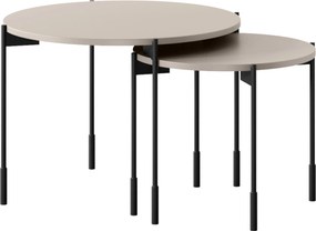 Măsuță de cafea rotundă Sonatia 60 cm cu picioare metalice - cașmir