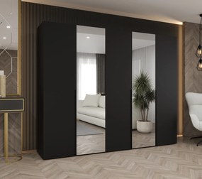 Dulap de haine 250 cm Alice 2 (Negru + Negru). 1126184