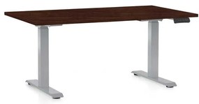 Masă înălțime reglabilă OfficeTech D, 140 x 80 cm, picioare gri, wenge