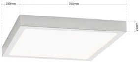 Plafoniera LED moderna design slim Lero 23x23cm aluminiu mat