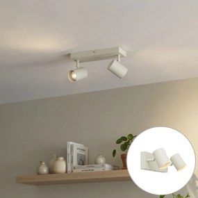 Spot modern de plafon bej cu 2 lumini reglabil - Jeana