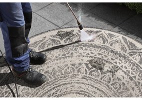 Covor adecvat pentru exterior NORTHRUGS Siruma, ø 140 cm, gri-crem