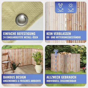 Paravan pentru balcon maro deschis din plastic 500x85 cm – Maximex