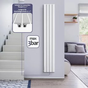 Radiator vertical, conexiune centrală, 1600 x 300 x 52 mm