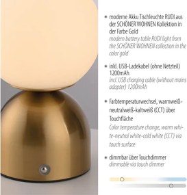 Schöner Wohnen 19218-12 - Lampă de masă RUDI LED, reglabilă în intensitate, LED/1,2W/5V, aurie