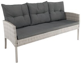 Set mobilier de grădină din ratan LELON (gri deschis) (pentru 4-6 persoane). 1091737