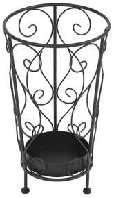 245932 vidaXL Suport pentru umbrelă, stil vintage, metal, 26x46 cm, negru