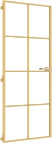 vidaXL Ușă de interior Slim auriu 83x201,5cm sticlă temperată/aluminiu