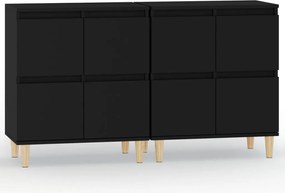 vidaXL Dulapuri, 2 buc, negru, 60x35x70 cm, lemn prelucrat