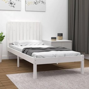 3104399 vidaXL Cadru de pat, alb, 90x200 cm, lemn masiv de pin