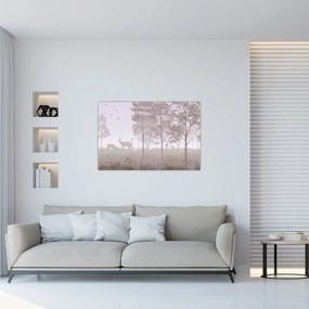 Tablou - Pădure,monocrom (90x60 cm)