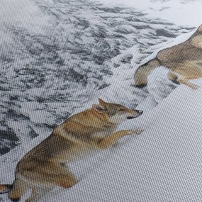 Tablou - Lupi în munți (120x50 cm)