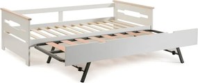 Pat cu extensie din lemn de pin alb pentru copii 90x190 cm Elisa - Marckeric