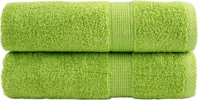 vidaXL Prosoape de duș premium SOLUND 2 buc. verde 70x140 cm 600 gsm