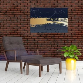 Tablou - Albastru și aur abstracție N⁰2 (90x60 cm)