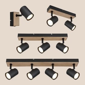 Spot ROBBY 3xGU10/35W/230V negru/maro Globo 57911-3BW