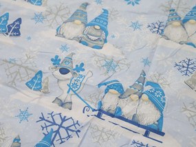 Lenjerie de pat din bumbac CHRISTMAS ELF albastru Dimensiune lenjerie de pat: 70 x 90 cm | 140 x 200 cm